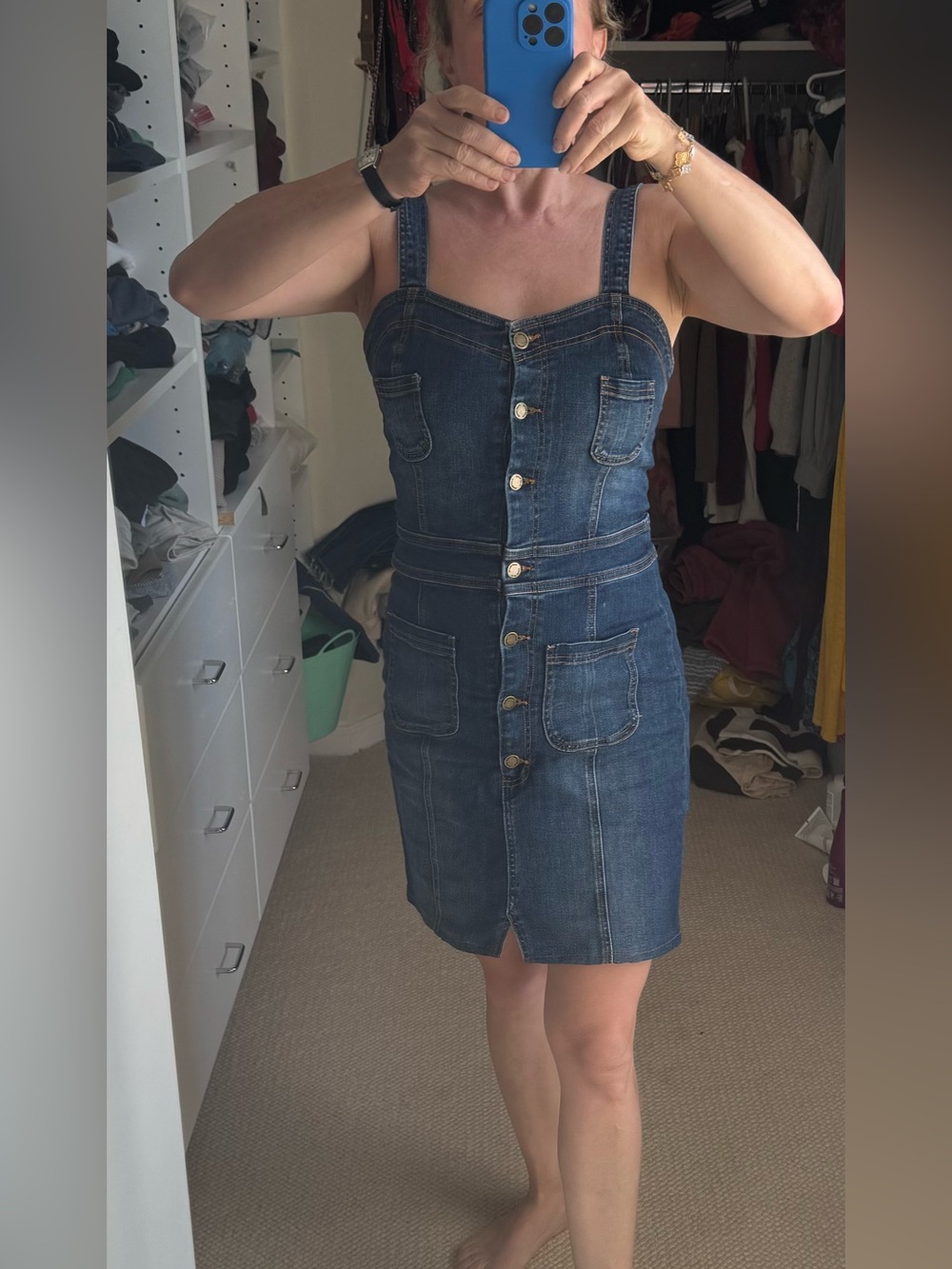 Ramy Brook Monica  Button-Front Denim Overall Dress - Picture 8 of 8